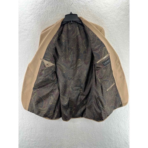 Lauren Ralph Lauren Men's Camel Wool Silk Cashmere Blend Blazer Classic Fit 41R - Picture 4 of 9